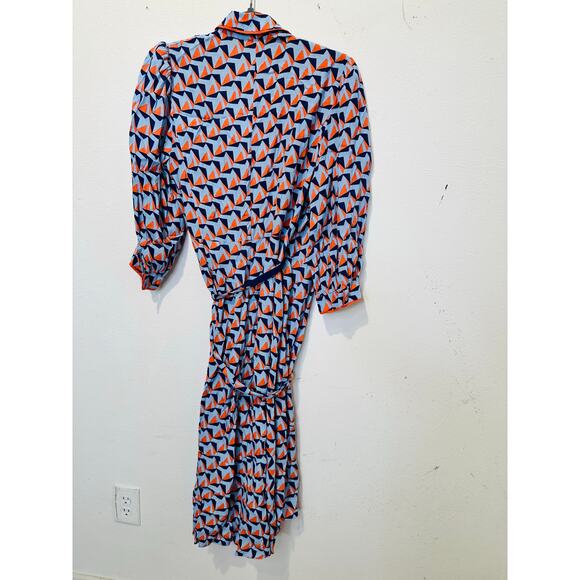 DOANE VON FURSTENBERG Women's Multicolored Geometric Print Ana Wrap Dress Size 8 - Picture 10 of 13